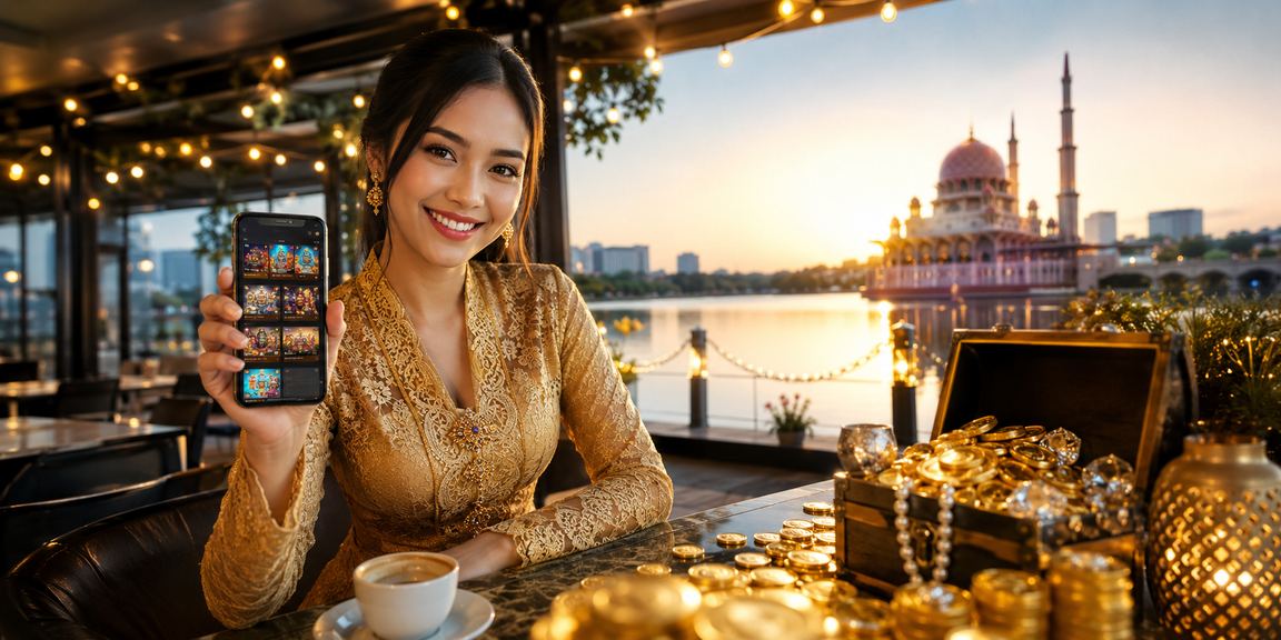 Proses deposit selamat oleh pengguna Malaysia di Putrajaya dengan antara muka bertemakan kebaya